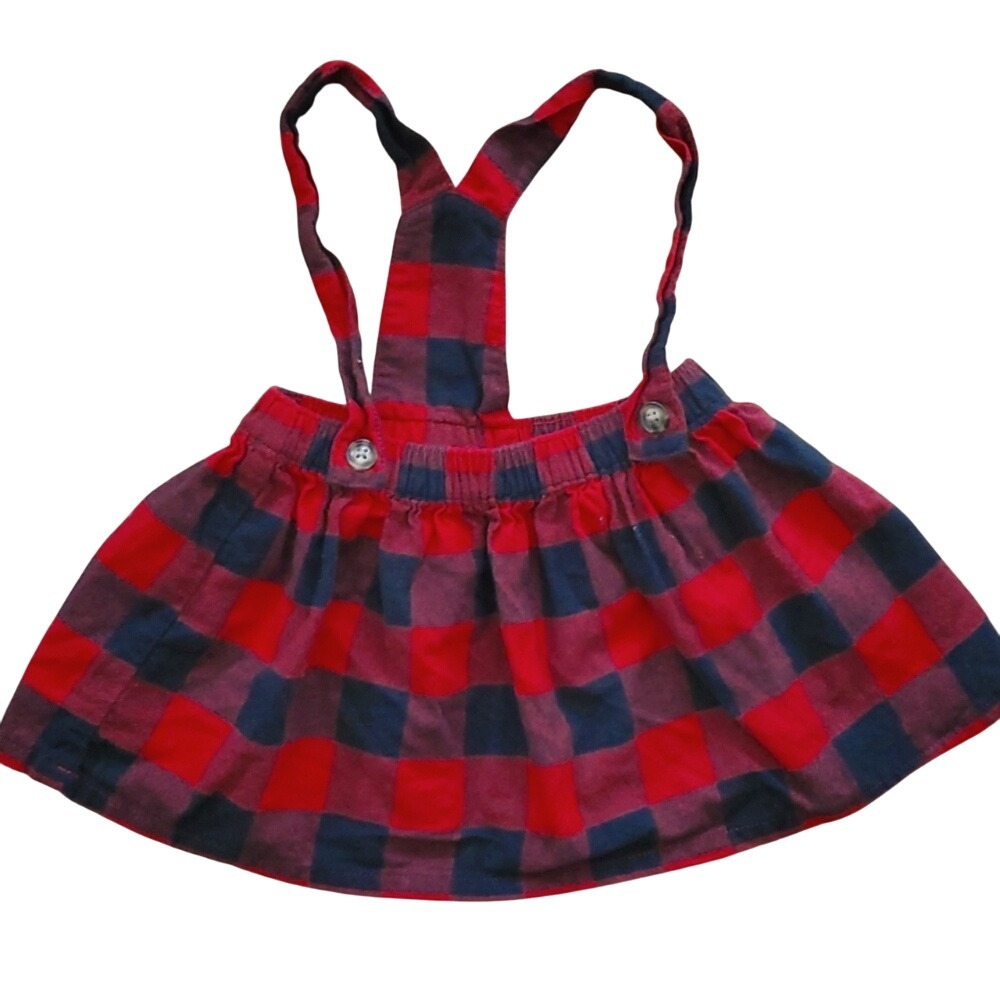 Carters Girls Buffalo Check Thin‎ Flannel Overall Jumper Size 9M